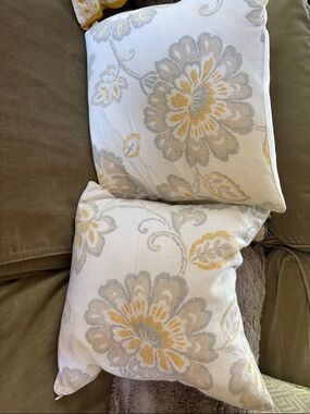 PAIR of custom Thibaut pillow covers and inserts(16” x 16”)